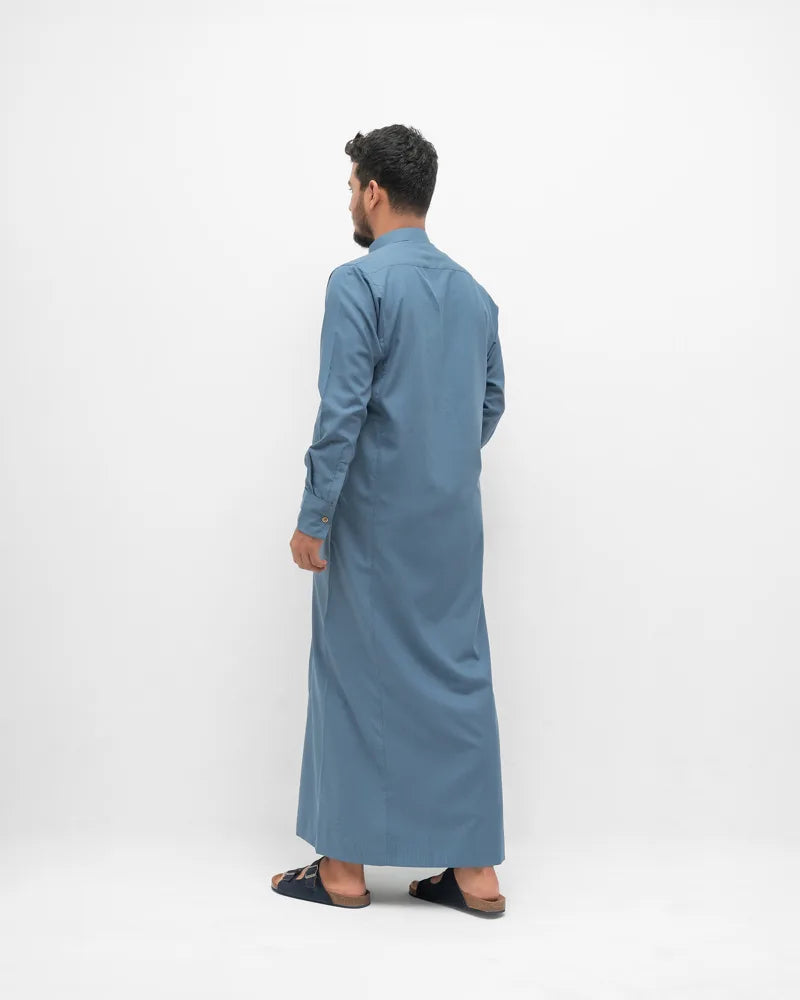Arabian Platinum Thobe | Cornflower Blue image 3