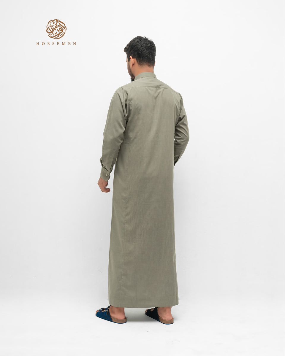 Arabian Platinum Thobe | Olive Gray