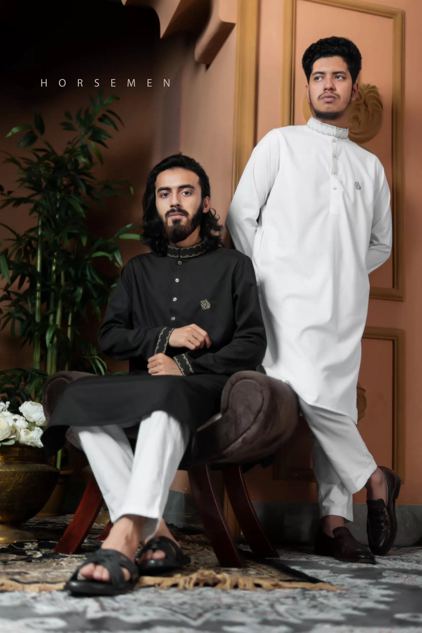Horsemen Panjabi-Wrinkle free cotton Punjabi White image 1
