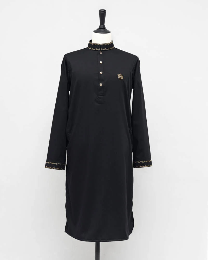 Horsemen Panjabi-Wrinkle free cotton Punjabi Black image 3