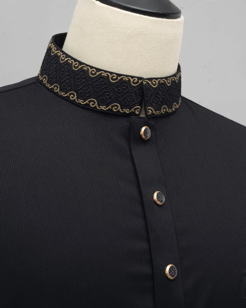 Horsemen Panjabi-Wrinkle free cotton Punjabi Black image 5
