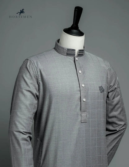 Horsemen Panjabi-Ultra-light Harness Suiting Fabric - Peweter Gray - XL image