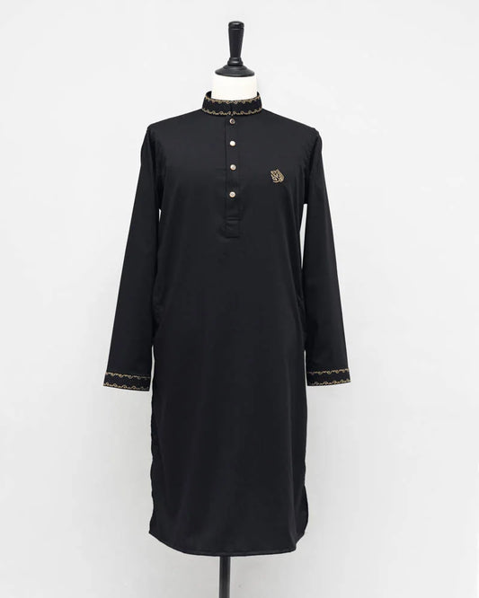 Horsemen Panjabi-Wrinkle free cotton Punjabi Black image 0