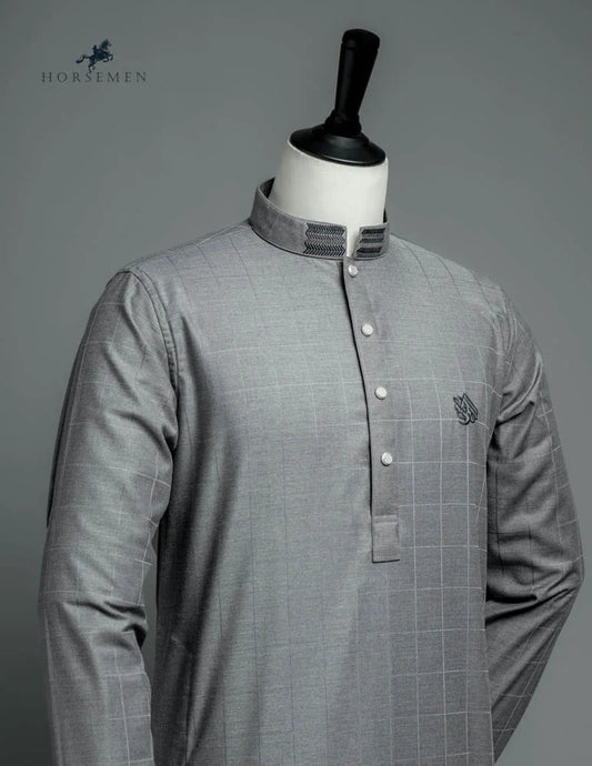 Horsemen Panjabi-Ultra-light Harness Suiting Fabric - Peweter Gray image 0