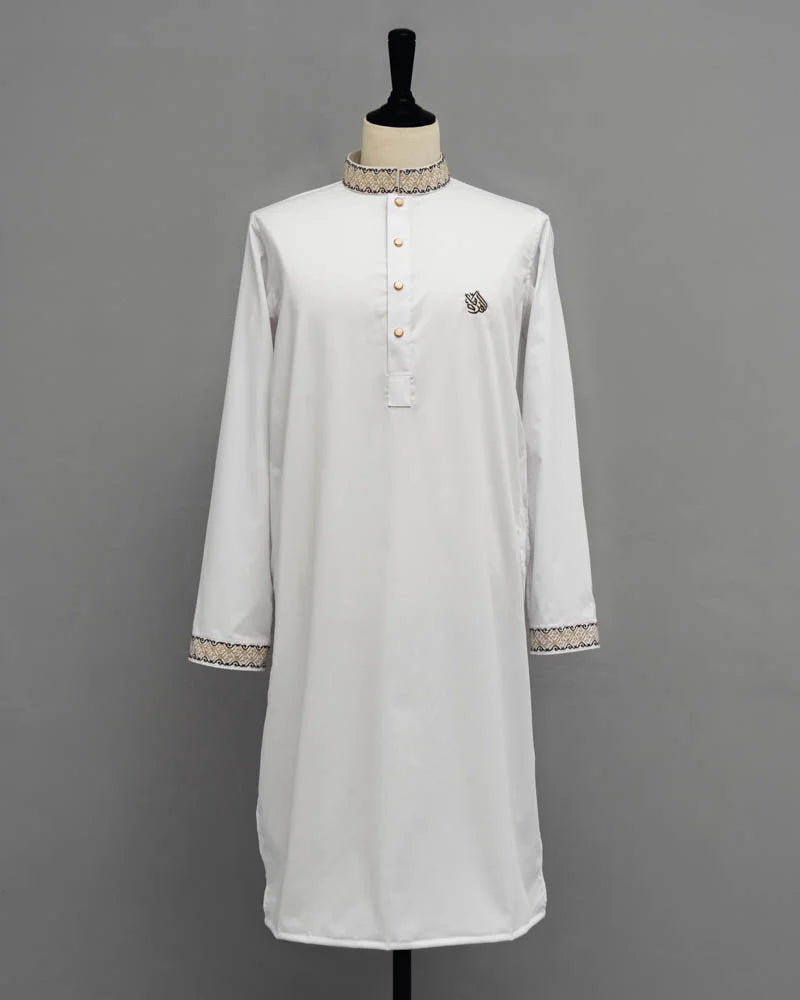 Horsemen Panjabi-Wrinkle free cotton Punjabi White - L image